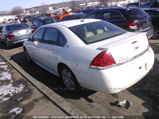 2G1WC57M191150281 - 2009 CHEVROLET IMPALA 2LT WHITE photo 3