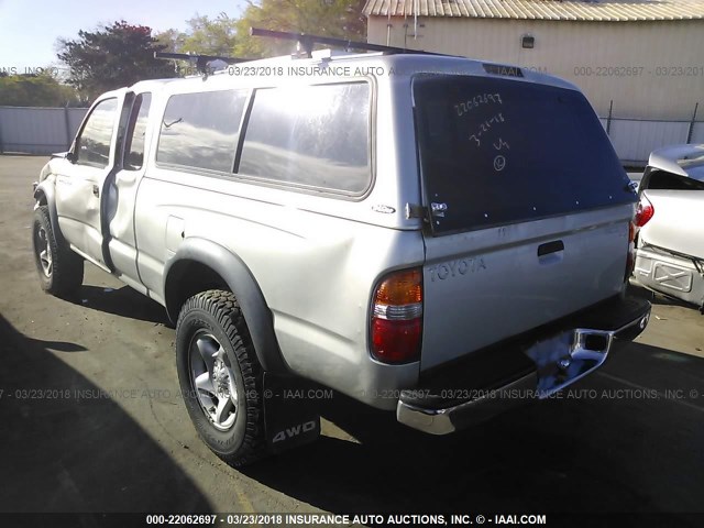 5TEWM72N34Z397130 - 2004 TOYOTA TACOMA XTRACAB SILVER photo 3