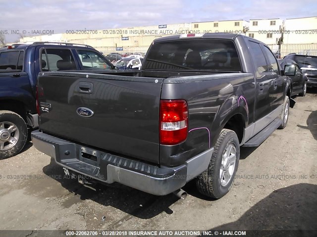 1FTRW12W94FA00224 - 2004 FORD F150 SUPERCREW GRAY photo 4