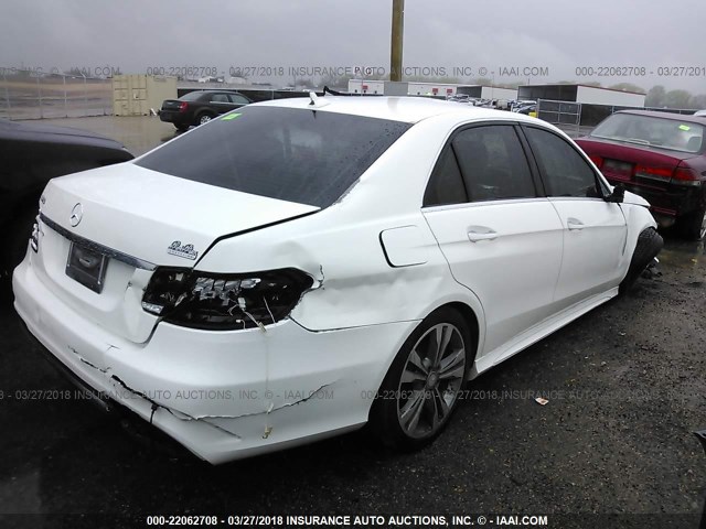 WDDHF5KB0FB136421 - 2015 MERCEDES-BENZ E 350 WHITE photo 4
