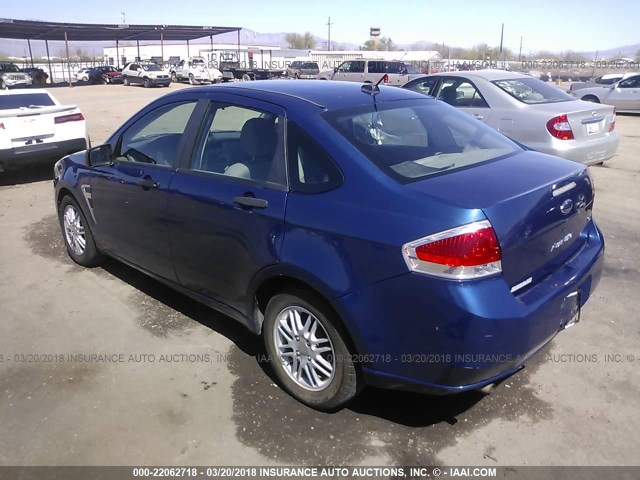 1FAHP35N78W214244 - 2008 FORD FOCUS SE/SEL/SES BLUE photo 3