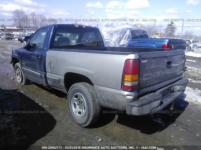 1GCEK14V72Z248188 - 2002 CHEVROLET SILVERADO K1500 BLUE photo 3