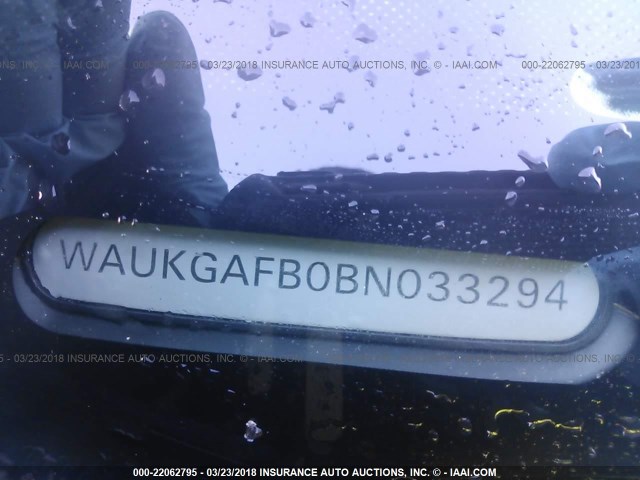 WAUKGAFB0BN033294 - 2011 AUDI A6 PRESTIGE 银色 照片 9