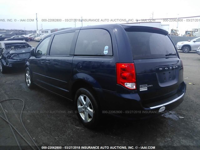 2C4RDGBG5DR609871 - 2013 DODGE GRAND CARAVAN SE BLUE photo 3