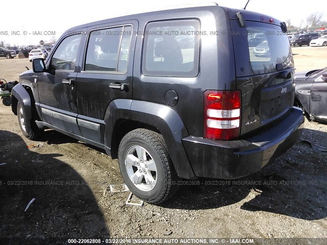 1J4PN2GK6BW568735 - 2011 JEEP LIBERTY SPORT BLACK photo 3