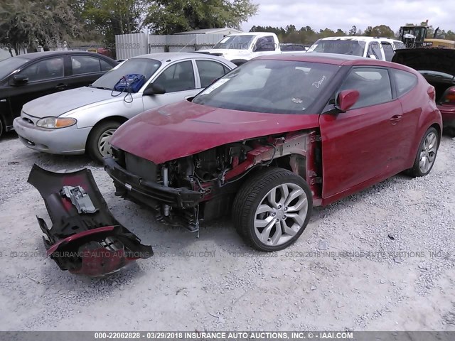 KMHTC6ADXDU167209 - 2013 HYUNDAI VELOSTER 红色 照片 2