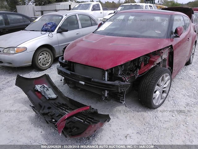 KMHTC6ADXDU167209 - 2013 HYUNDAI VELOSTER 红色 照片 6