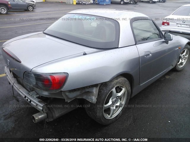 JHMAP1146YT000147 - 2000 HONDA S2000 SILVER photo 4