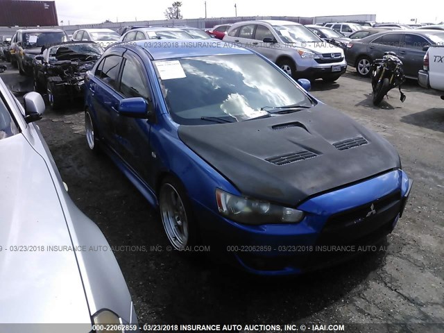 JA32X8HW7AU016393 - 2010 MITSUBISHI LANCER GTS BLUE photo 1