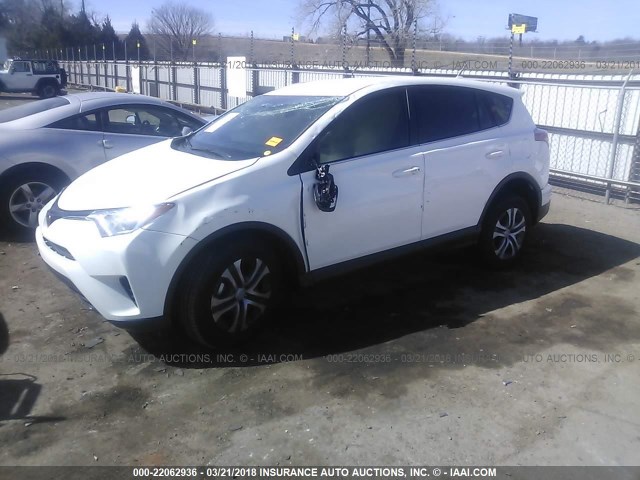 JTMZFREV9JJ729642 - 2018 TOYOTA RAV4 LE WHITE photo 2