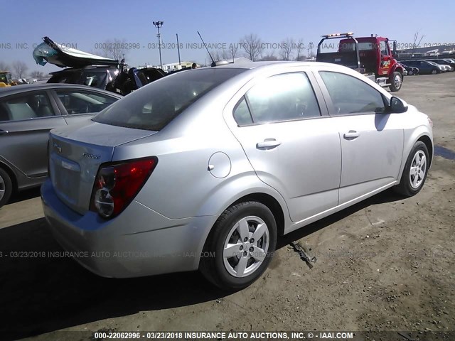 1G1JA5SH2F4145858 - 2015 CHEVROLET SONIC LS SILVER photo 4