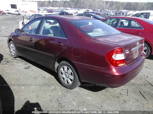 4T1BE32K62U033683 - 2002 TOYOTA CAMRY LE/XLE/SE 红色 照片 3