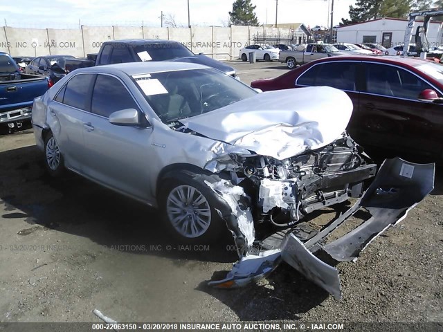 4T1BD1FK4CU014830 - 2012 TOYOTA CAMRY HYBRID/LE/XLE SILVER photo 1