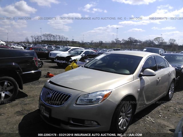 2G4GN5EC2B9175337 - 2011 BUICK REGAL CXL GOLD photo 2