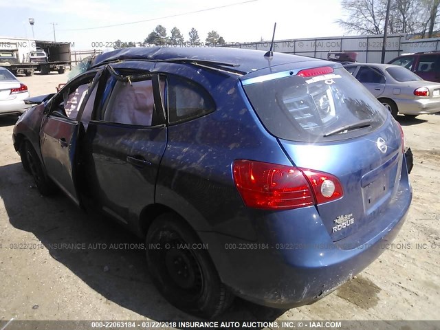 JN8AS58TX8W001356 - 2008 NISSAN ROGUE S/SL BLUE photo 3