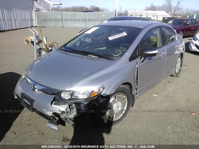 JHMFA36227S023892 - 2007 HONDA CIVIC HYBRID SILVER photo 2