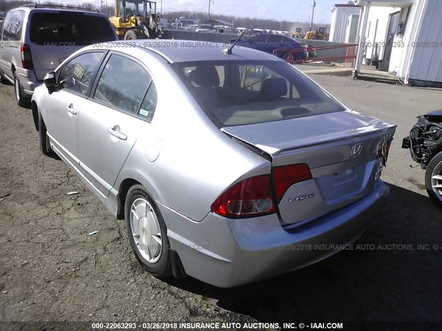 JHMFA36227S023892 - 2007 HONDA CIVIC HYBRID SILVER photo 3