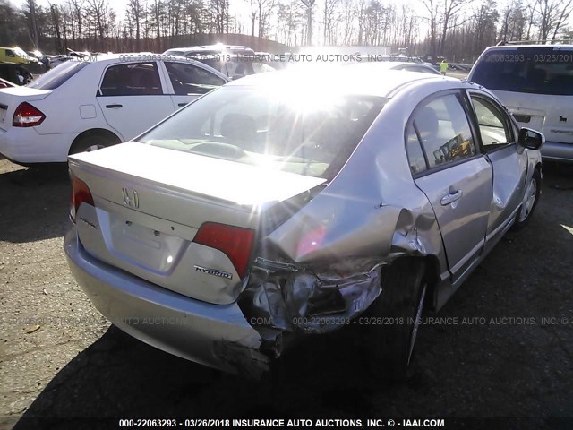 JHMFA36227S023892 - 2007 HONDA CIVIC HYBRID SILVER photo 4