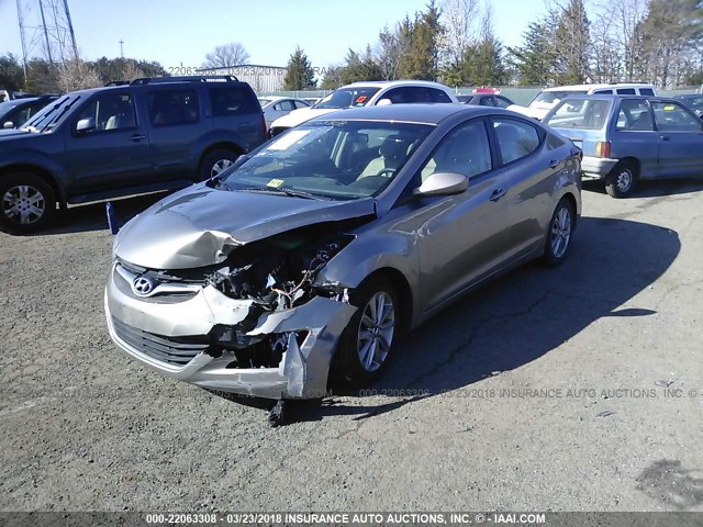 5NPDH4AE4EH485393 - 2014 HYUNDAI ELANTRA SE/SPORT/LIMITED GRAY photo 2