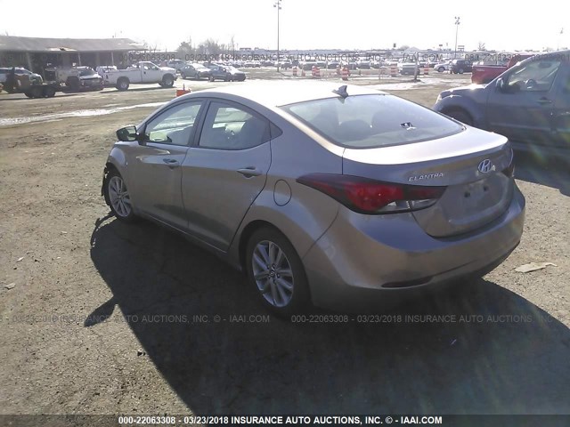 5NPDH4AE4EH485393 - 2014 HYUNDAI ELANTRA SE/SPORT/LIMITED GRAY photo 3