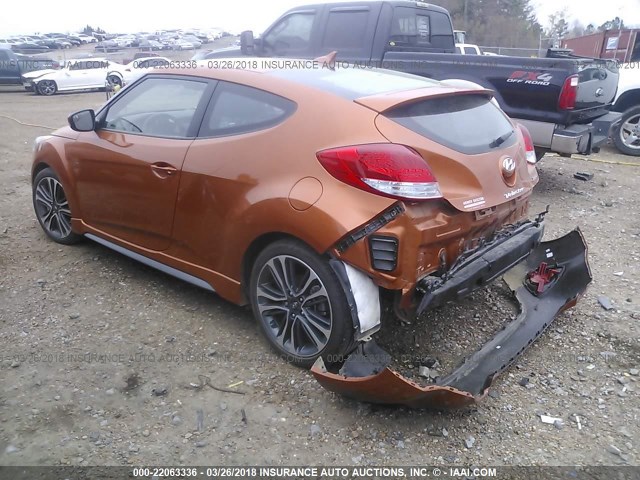 KMHTC6AE5GU302545 - 2016 HYUNDAI VELOSTER TURBO ORANGE photo 3