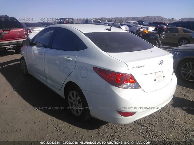 KMHCT4AE6CU201917 - 2012 HYUNDAI ACCENT GLS/GS WHITE photo 3