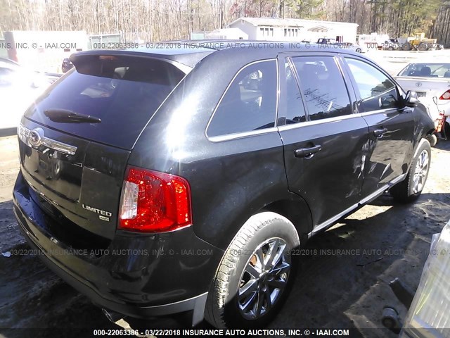 2FMDK4KC1DBA52506 - 2013 FORD EDGE LIMITED BLACK photo 4