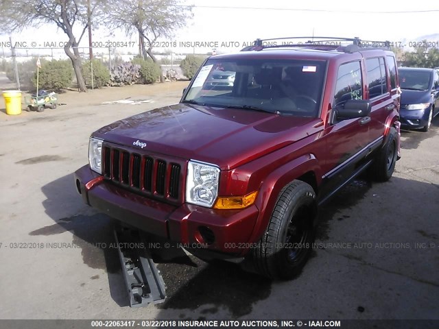 1J8HH48NX6C369323 - 2006 JEEP COMMANDER RED photo 2