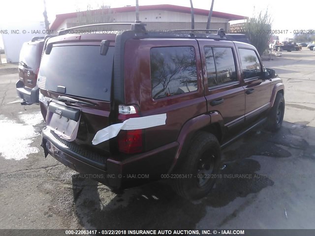 1J8HH48NX6C369323 - 2006 JEEP COMMANDER RED photo 4
