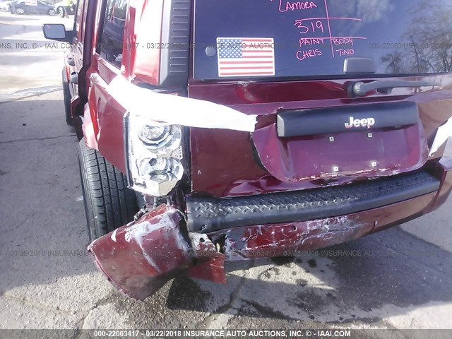1J8HH48NX6C369323 - 2006 JEEP COMMANDER RED photo 6