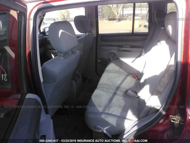 1J8HH48NX6C369323 - 2006 JEEP COMMANDER RED photo 8