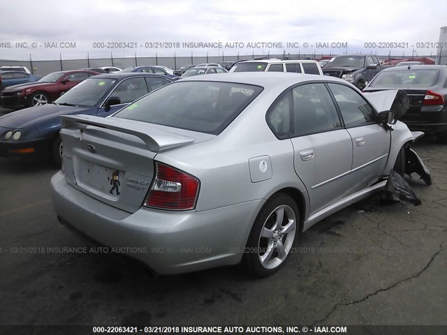 4S3BL676954224221 - 2005 SUBARU LEGACY GT LIMITED SILVER photo 4