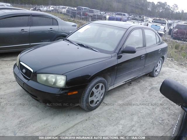 KMHDN45D23U672639 - 2003 HYUNDAI ELANTRA GLS/GT BLACK photo 2