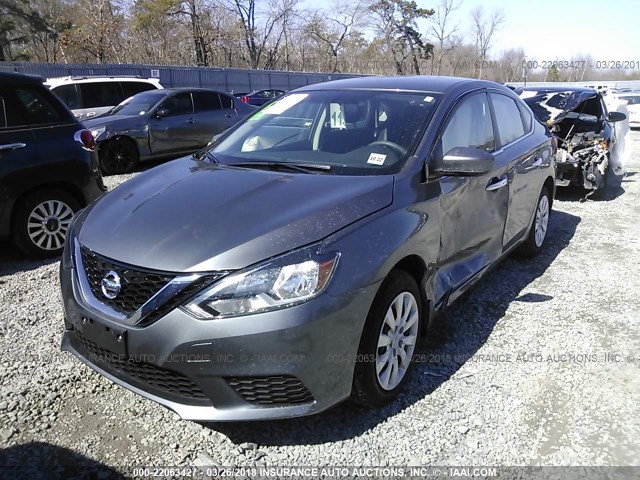 3N1AB7AP1HL720749 - 2017 NISSAN SENTRA S/SV/SR/SL GRAY photo 2