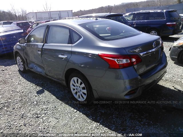 3N1AB7AP1HL720749 - 2017 NISSAN SENTRA S/SV/SR/SL GRAY photo 3