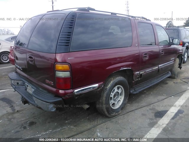 1GKEC16T71J298938 - 2001 GMC YUKON XL C1500 MAROON photo 4