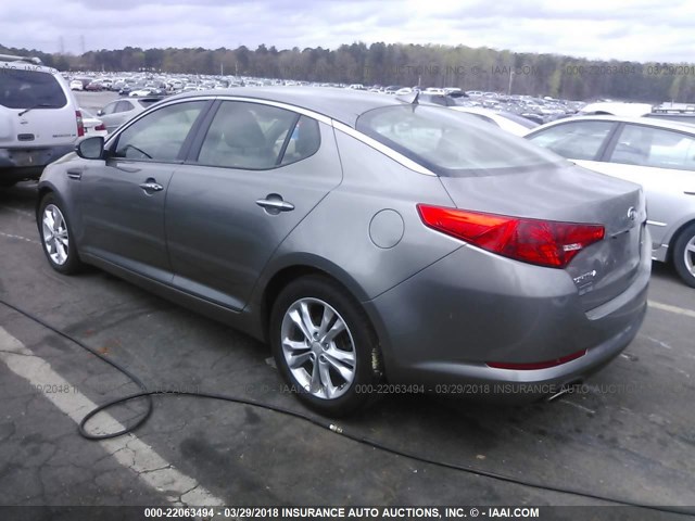 5XXGN4A70CG038642 - 2012 KIA OPTIMA EX GRAY photo 3