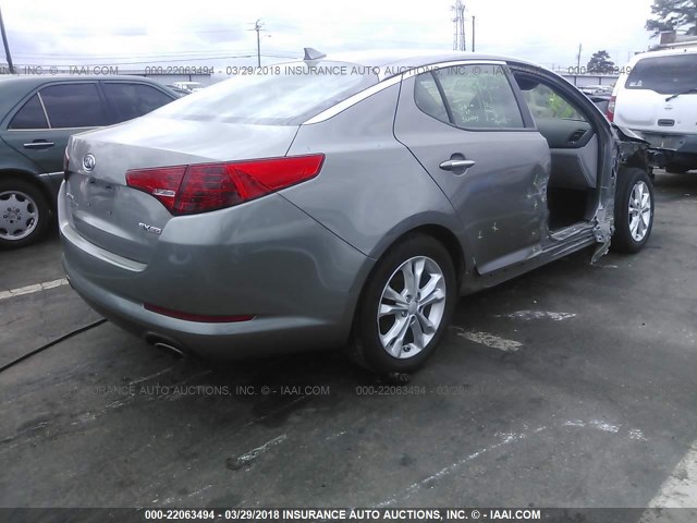 5XXGN4A70CG038642 - 2012 KIA OPTIMA EX GRAY photo 4