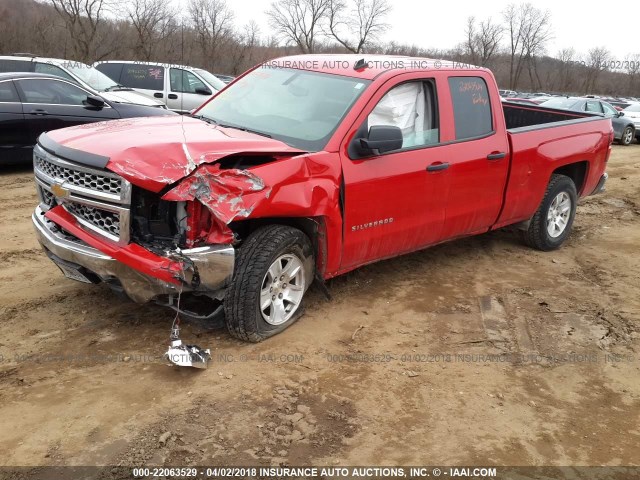 1GCRCREH7EZ219686 - 2014 CHEVROLET SILVERADO C1500 LT RED photo 2