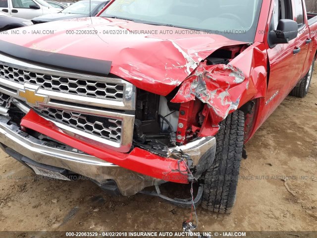 1GCRCREH7EZ219686 - 2014 CHEVROLET SILVERADO C1500 LT RED photo 6