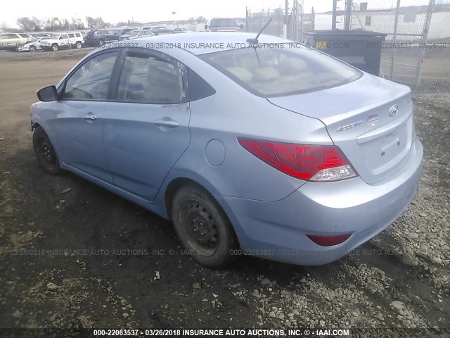 KMHCT4AE3DU460818 - 2013 HYUNDAI ACCENT GLS/GS Light Blue photo 3