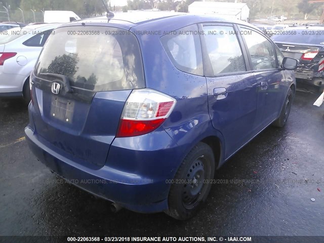 JHMGE8H38CC024884 - 2012 HONDA FIT BLUE photo 4