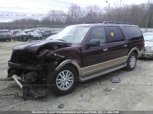 1FMJK1H57BEF10836 - 2011 FORD EXPEDITION EL XLT/EL KING RANCH MAROON photo 2