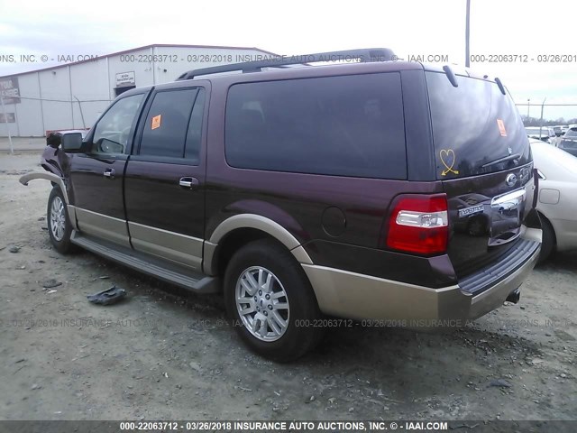 1FMJK1H57BEF10836 - 2011 FORD EXPEDITION EL XLT/EL KING RANCH MAROON photo 3