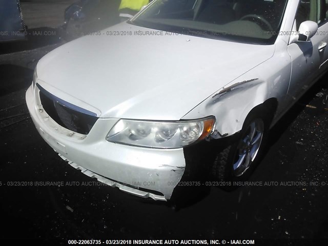 KMHFC46F57A184372 - 2007 HYUNDAI AZERA SE/LIMITED WHITE photo 6