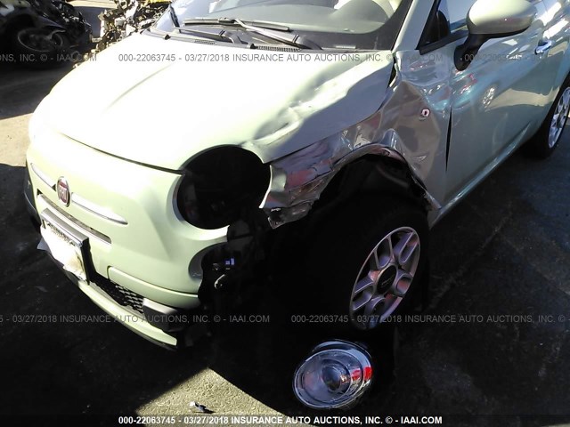 3C3CFFAR0FT528360 - 2015 FIAT 500 POP GREEN photo 6