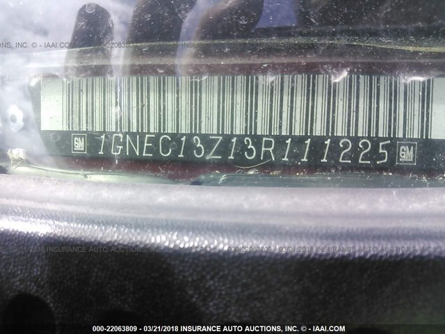 1GNEC13Z13R111225 - 2003 CHEVROLET TAHOE C1500 MAROON photo 9