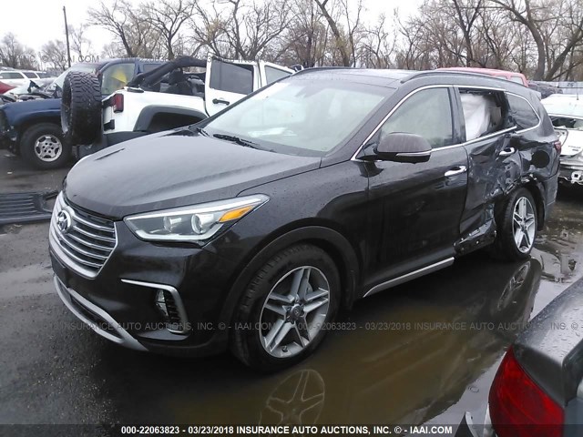 KM8SRDHFXHU244253 - 2017 HYUNDAI SANTA FE SE/LIMITED BLACK photo 2