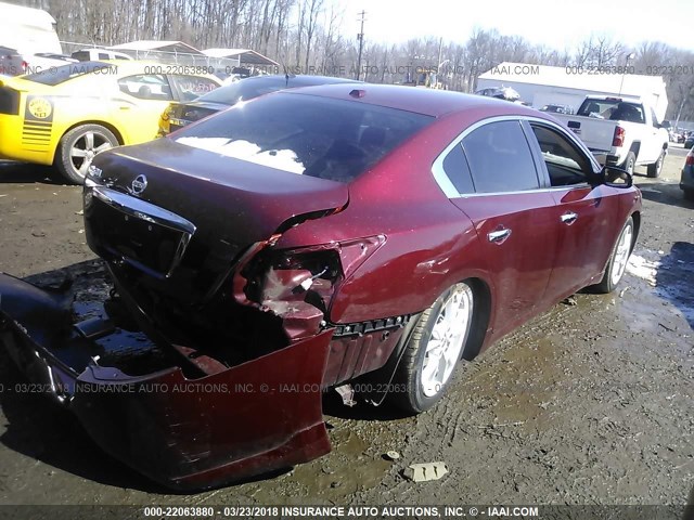 1N4AA5AP8DC823988 - 2013 NISSAN MAXIMA S/SV MAROON photo 4