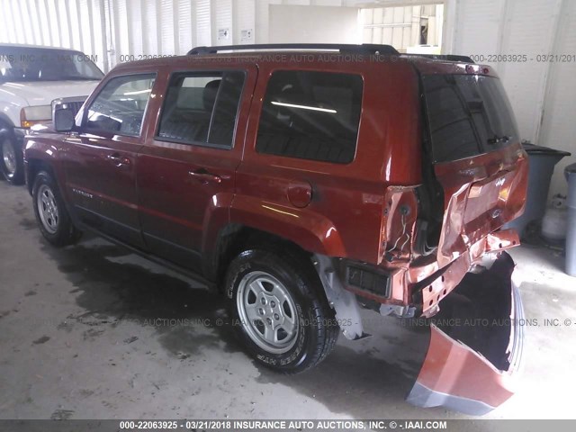 1C4NJPBB7CD612039 - 2012 JEEP PATRIOT SPORT ORANGE photo 3